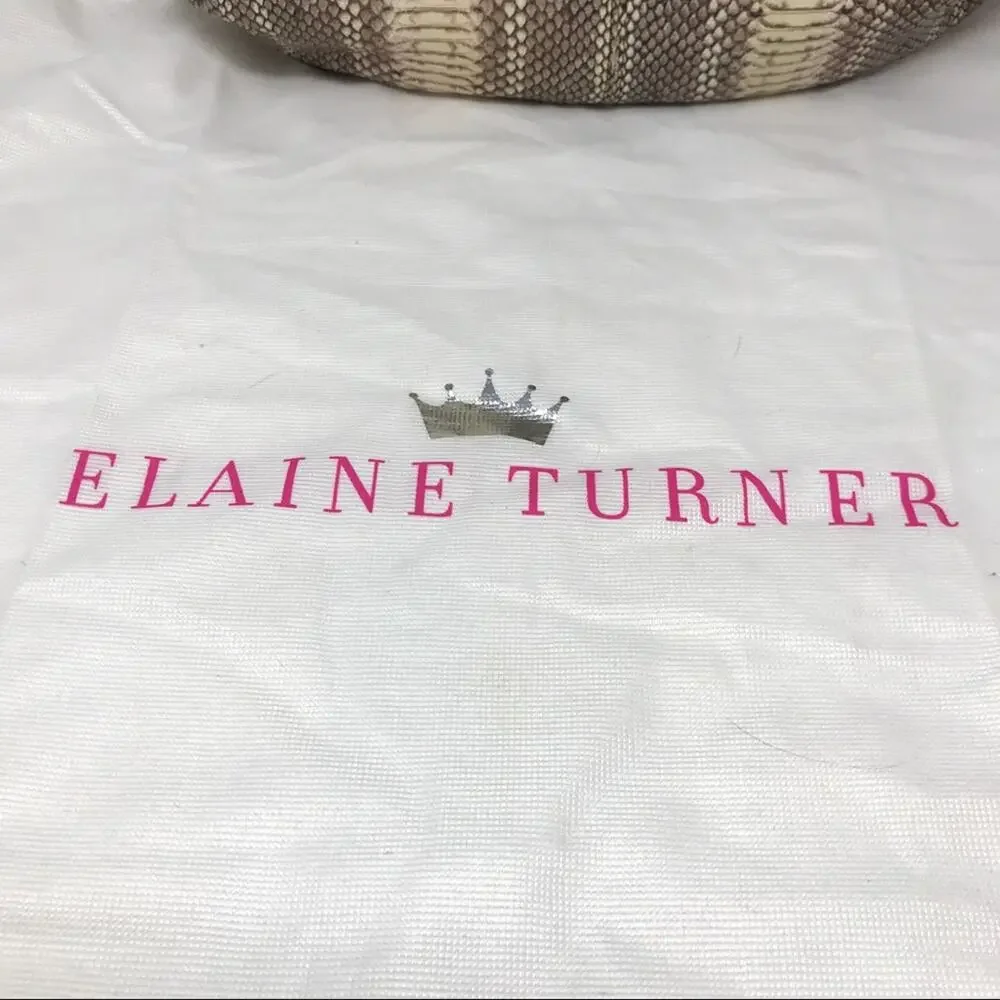 Elaine Turner “Stacy” Hobo Bag-Striped Python-New With Tags-Dust Bag-Leather